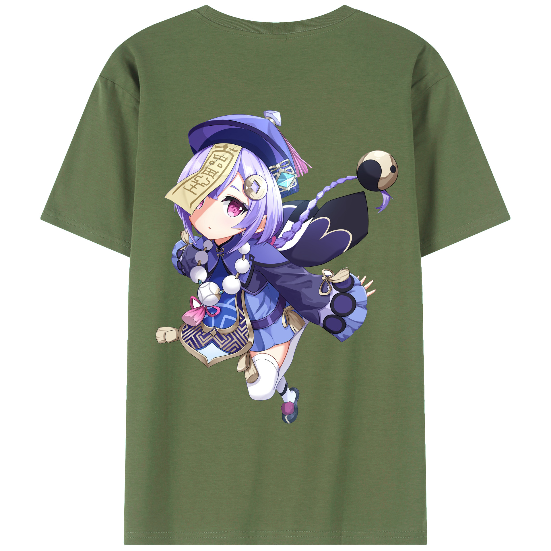 げんし神 七七 なな  genshin Nana 綿100％ メンズ半袖Tシャツ（バックプリント） 通気性